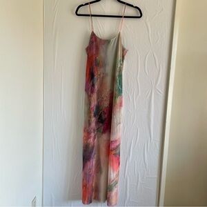 J L Luxe Mesh Floral Maxi Dress Size M